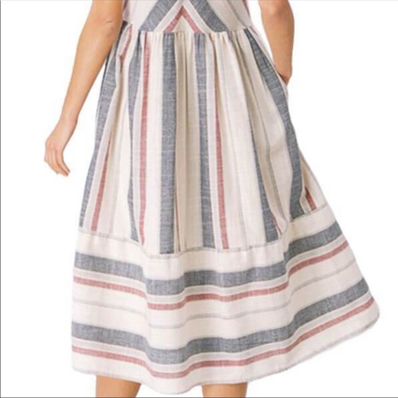 Listicle Striped Halter Babydoll Pocket Midi Dress - Picture 6 of 7